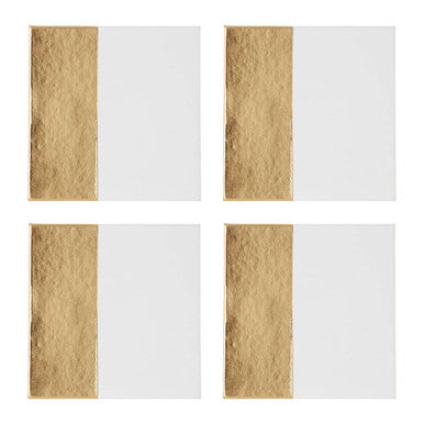 Geome Set of 4 Dipped Jade and Silver Pl