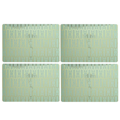 Frosted Deco Set Of 4 Green Placemats