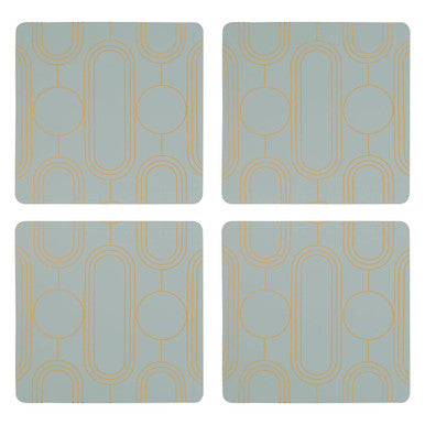 Frosted Deco Set Of 4 Green Coasters