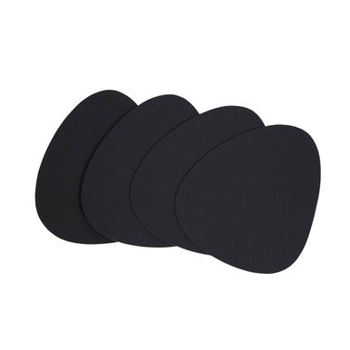 Catlins 4Pc Pebble Black Leather Coasters
