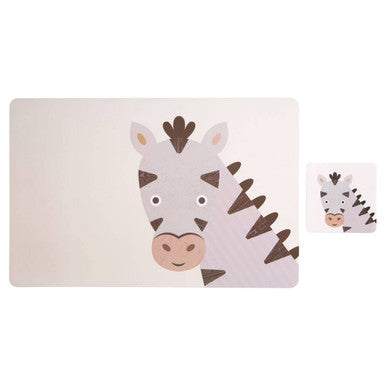 Effy Set Of 2 Zebra Placemat And Coaster