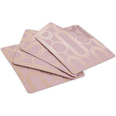 Frosted Deco Set Of 4 Pink Coasters