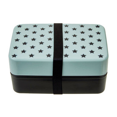 Grub Tub Light Blue Star Lunch Box With Cutlery