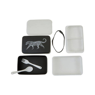 Grub Tub Leopard Lunch Box With Cutlery