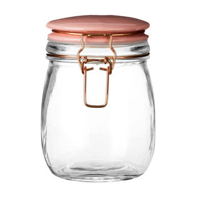 Retro Pastel Pink Glass Jar - 750ml