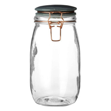 Retro Pastel Grey Glass Jar - 1500ml