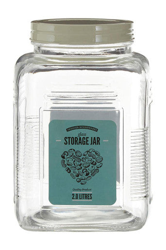 Luca Assorted Square Clear Glass Large Storage Jar
