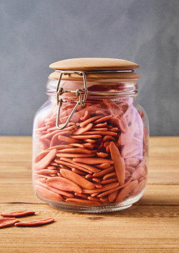 Luca Square 1050Ml Glass Jar With Wooden Lid