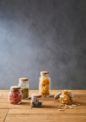 Luca Square 1550Ml Glass Jar With Wooden Lid