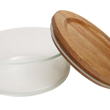 Freska 300Ml Glass Container With Acacia Lid
