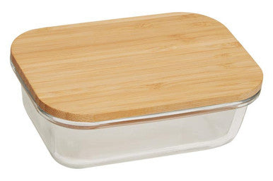 Freska 370Ml Glass Container With Bamboo Lid
