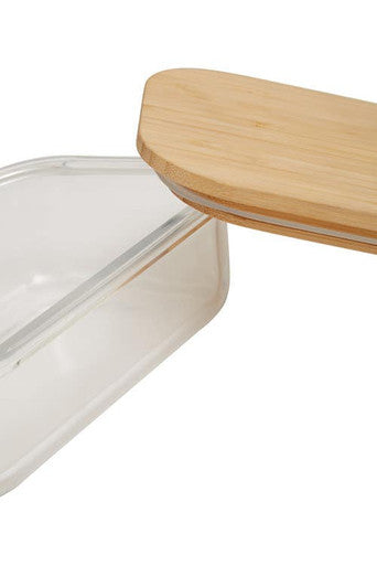 Freska 640Ml Glass Container With Bamboo Lid