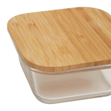 Freska 320Ml Glass Container With Bamboo Lid