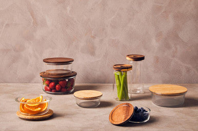 Freska 400Ml Glass Container With Bamboo Lid