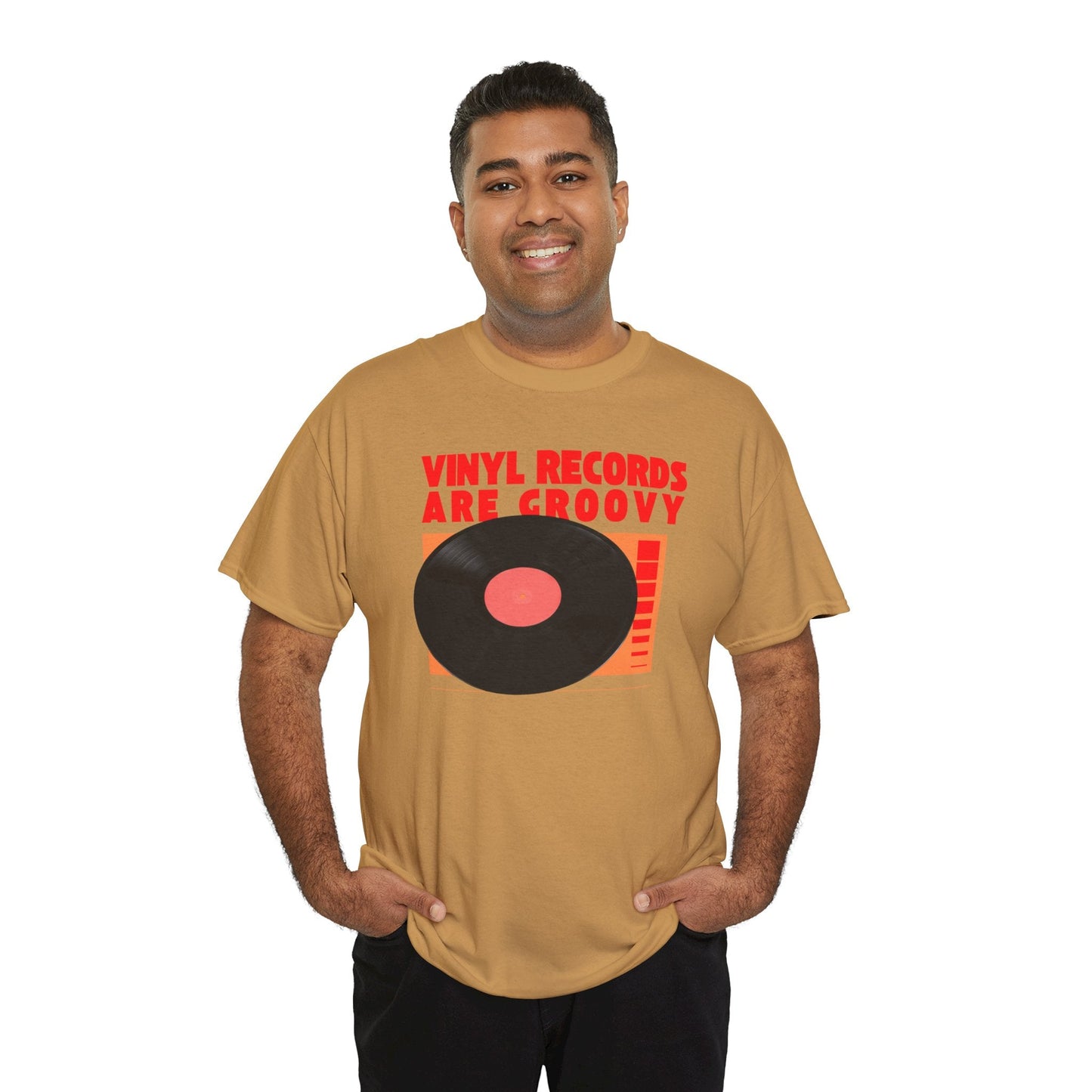 'Vinyl Records Are Groovy' Bold T-Shirt