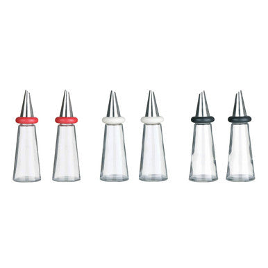 Cone Condiments Red Plastic Oil And Vinegar Set
