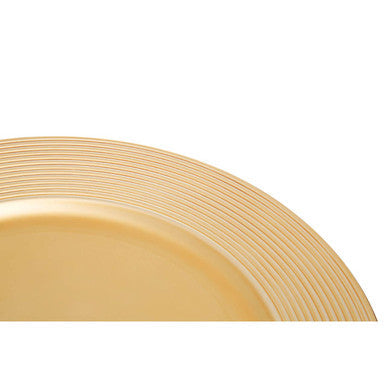 Dia Gold Charger Plate With Ribbed Rim