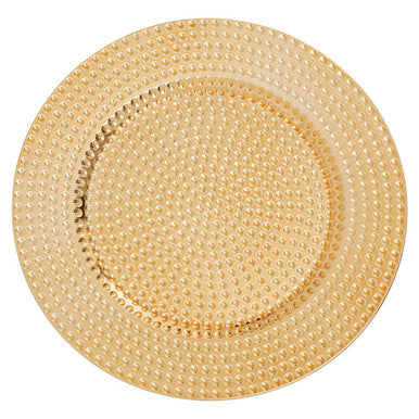 Dia Gold Finish Hammered Charger Plate
