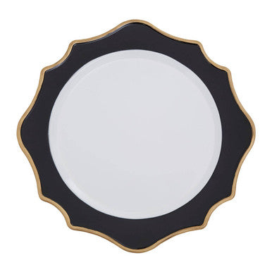 Dia White And Black Round Charger Plate