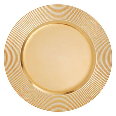 Dia Gold Ribbed Charger Plate