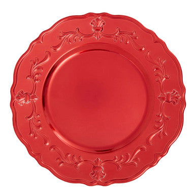 Dia Red Baroque Charger Plate