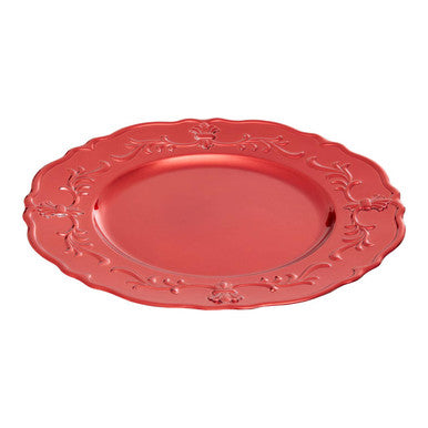 Dia Red Baroque Charger Plate