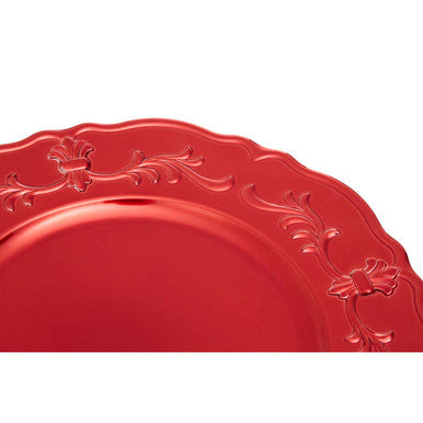 Dia Red Baroque Charger Plate