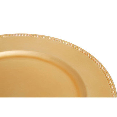 Dia Gold Finish Dotted Charger Plate