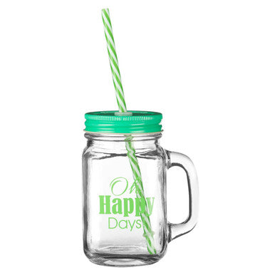 Happy Days Square Mason Jar Mug