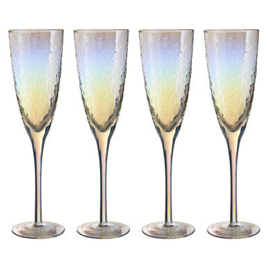 Aurora Set Of 4 Lustre Champagne Glasses