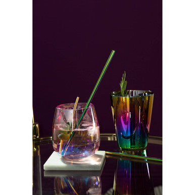Mimo Set Of 4 Oil Slick Drinking Straws