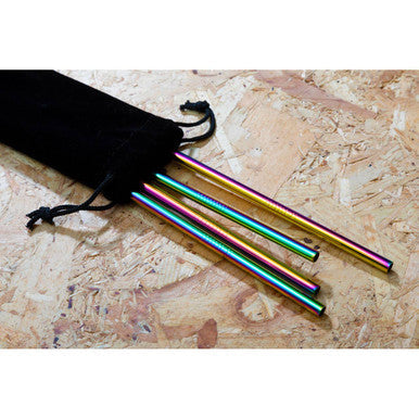 Mimo Set Of 4 Oil Slick Drinking Straws