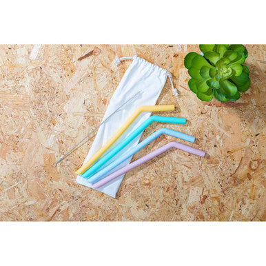 Mimo Set Of 4 Silicone Straws