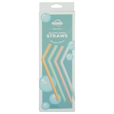 Mimo Set Of 4 Silicone Straws