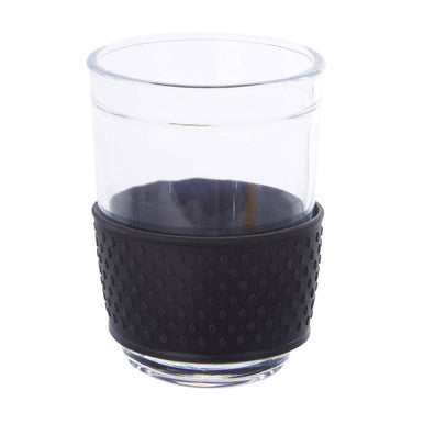 Mimo Glass Mug With Black Silicone Band Lid