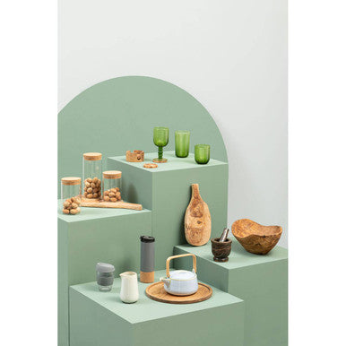 Mimo Glass Mug With Grey Silicone Band Lid