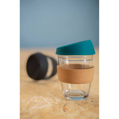 Mimo Glass Mug With Dark Green Silicone Lid