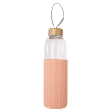 Mimo Glass Bottle With Peach Pink Silicone Sleeve