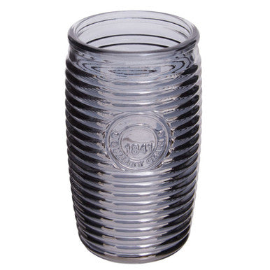 Dayla Set Of Four Grey Ribbed Glass Tumblers