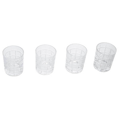 Auclair Set Of Four Check Glass Tumblers
