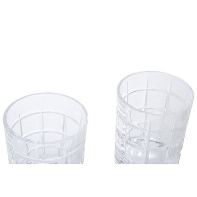 Auclair Set Of Four Check Glass Tumblers