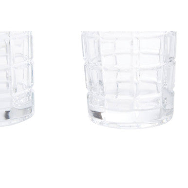 Auclair Set Of Four Check Glass Tumblers