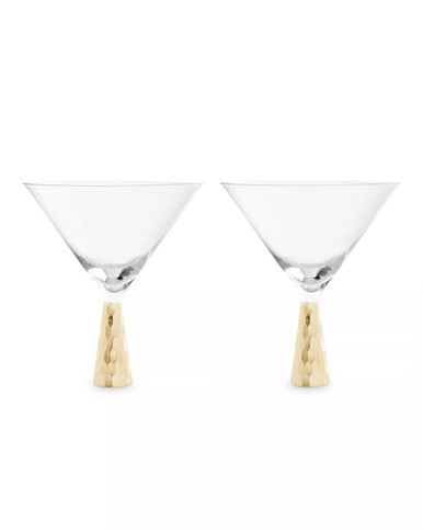 Astrid Set Of Two Cocktail Glasses With Gold Finish Stem