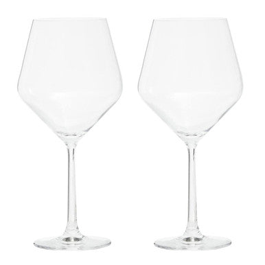 Ada Set Of 2 Crystal Burgundy Glasses