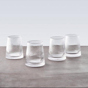 Eldon Set Of Four Ribbed Glass Tumblers