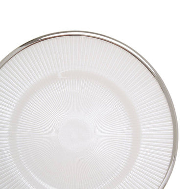 Ida 21Cm Embossed White Glass Side Plate