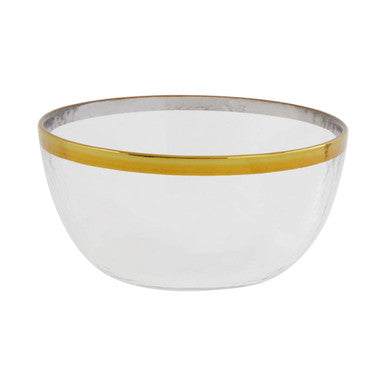 Ida 15Cm Glass Bowl With Gold Rim