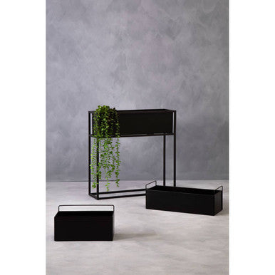 Asher Floor Standing Black Plant Box.