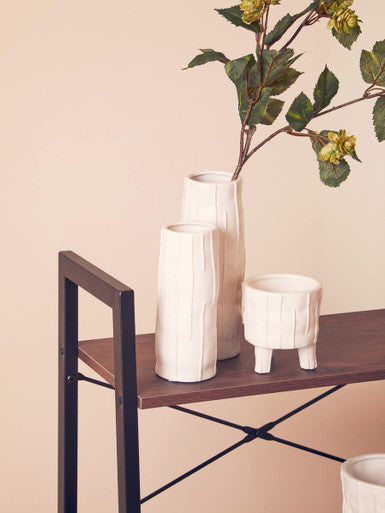 Fara White Small Planter