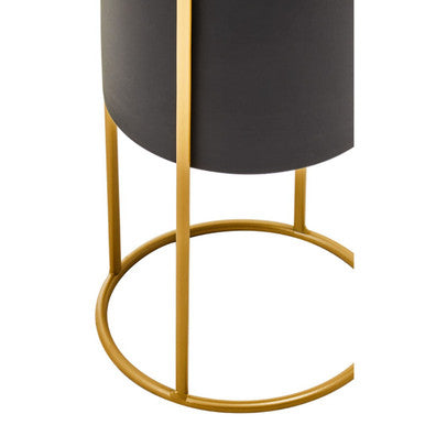 Trosa Small Black And Gold Floor Standing Planter